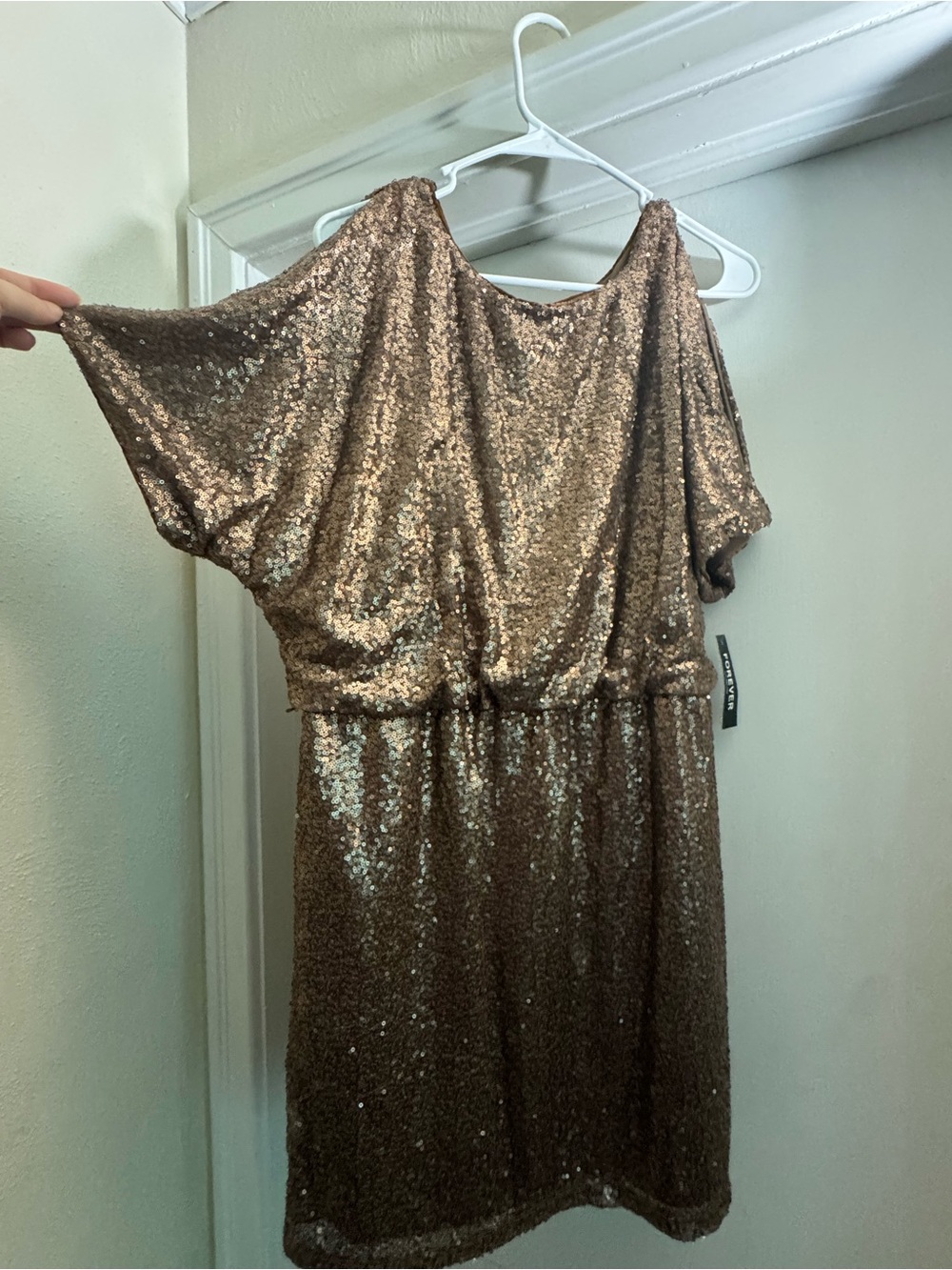 Forever 21 Rose Gold Sequin Short Dress